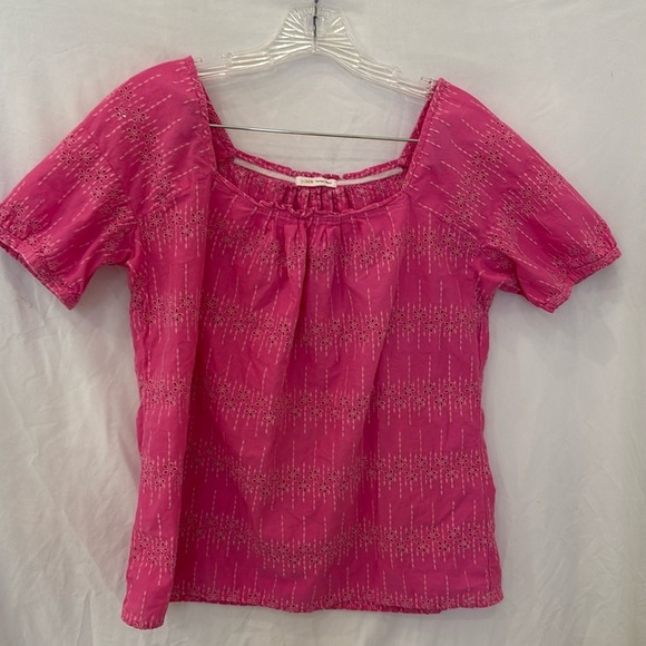 J crew classic vintage closet Spring Pink Eyelet embroidered Top - Picture 1 of 6